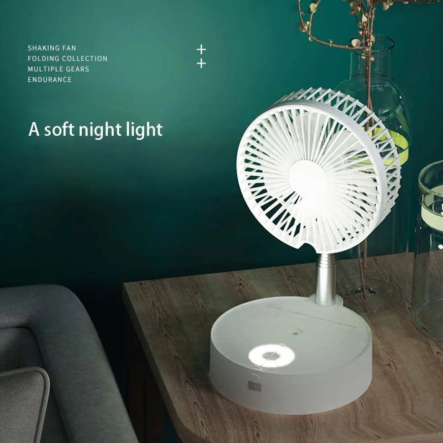 Rechargeable cooling fan with humidifier.